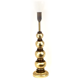 Frederick Cooper Silver and Gold Leaf Tall Stacked Ball Table Lamp